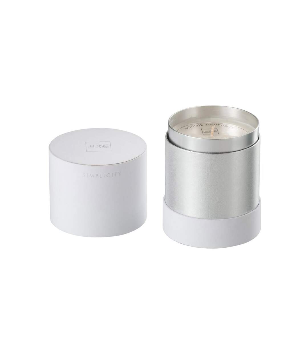 Paris Prix - Bougie Parfumée simplicity 12cm Argent & Blanc
