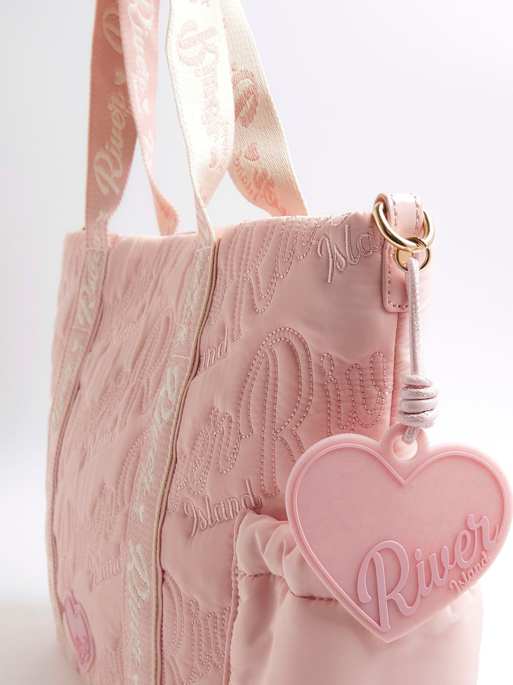 River Island Girls Nylon Script Shopper Bag