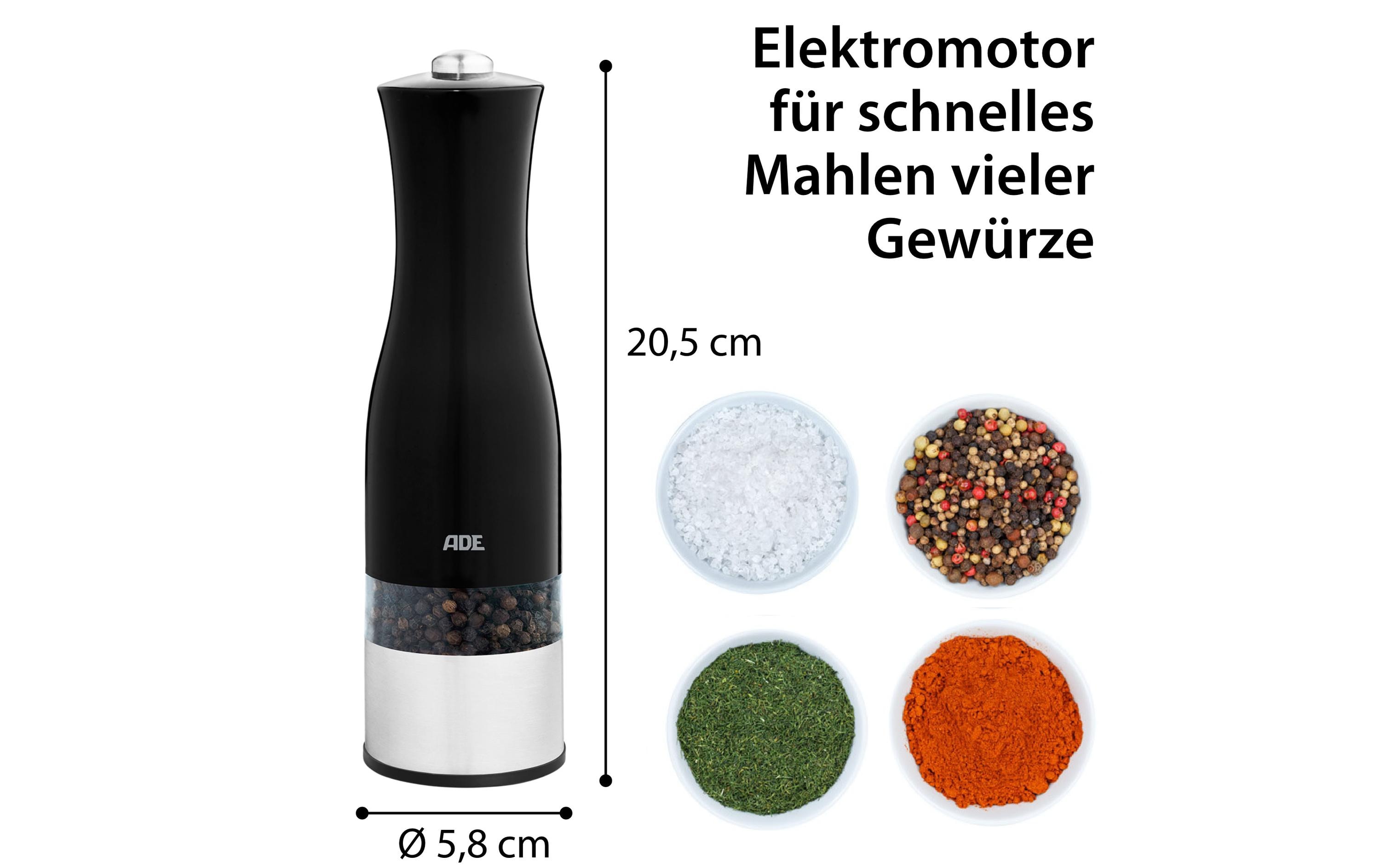 Salz- und Pfeffermühle 20.5 cm, SchwarzElektrische Salz- und Pfeffermühle