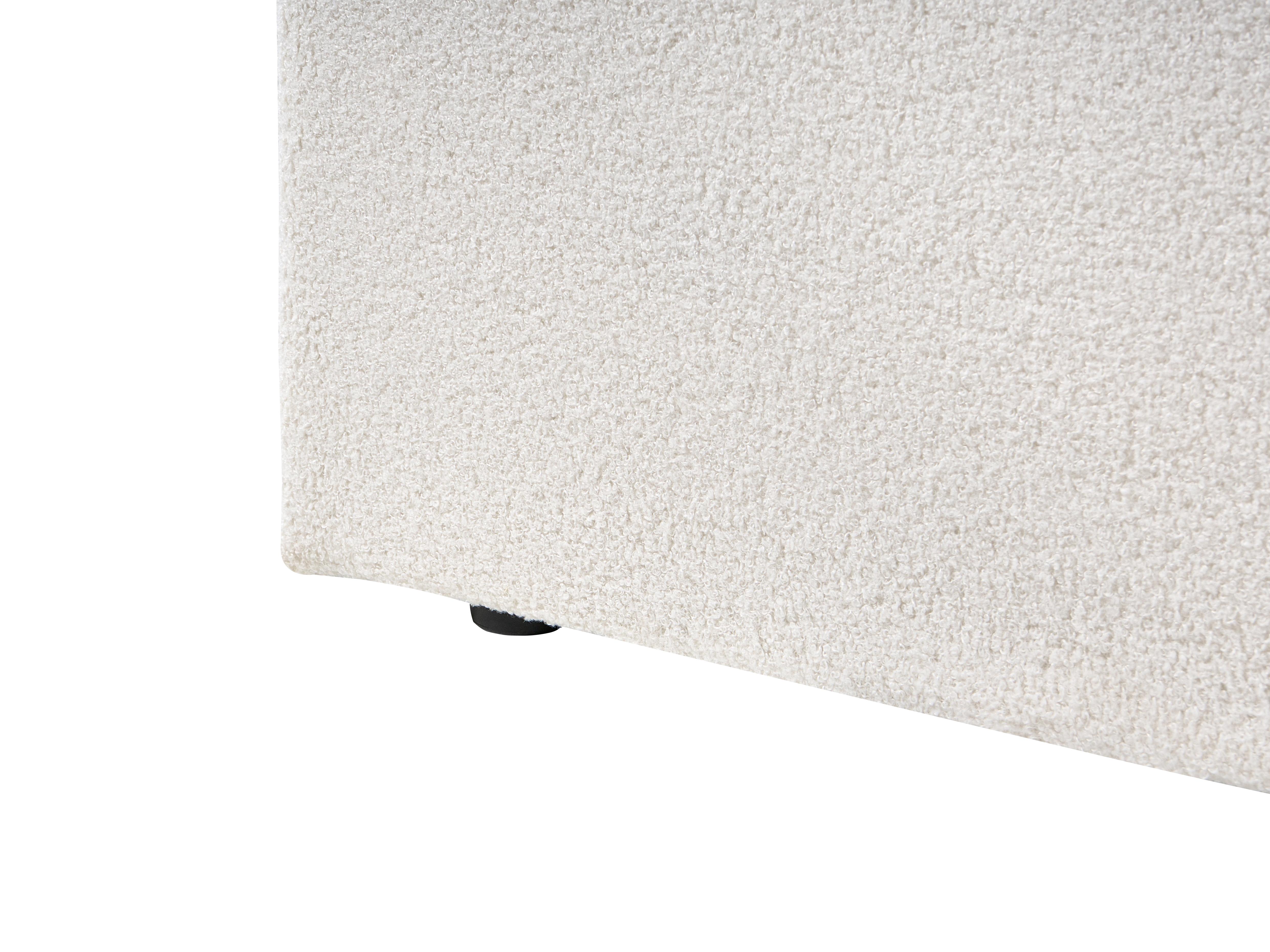 Bed met opbergruimte Bouclé VION 180 x 200 cm Gebroken wit