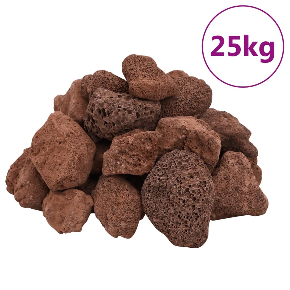 Roches volcaniques 25 kg rouge 5-8 cm