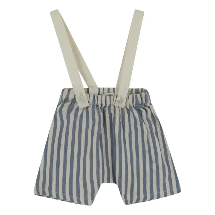 Babe & Tess Short à Bretelles Rayé Sebastiano | Bleu indigo