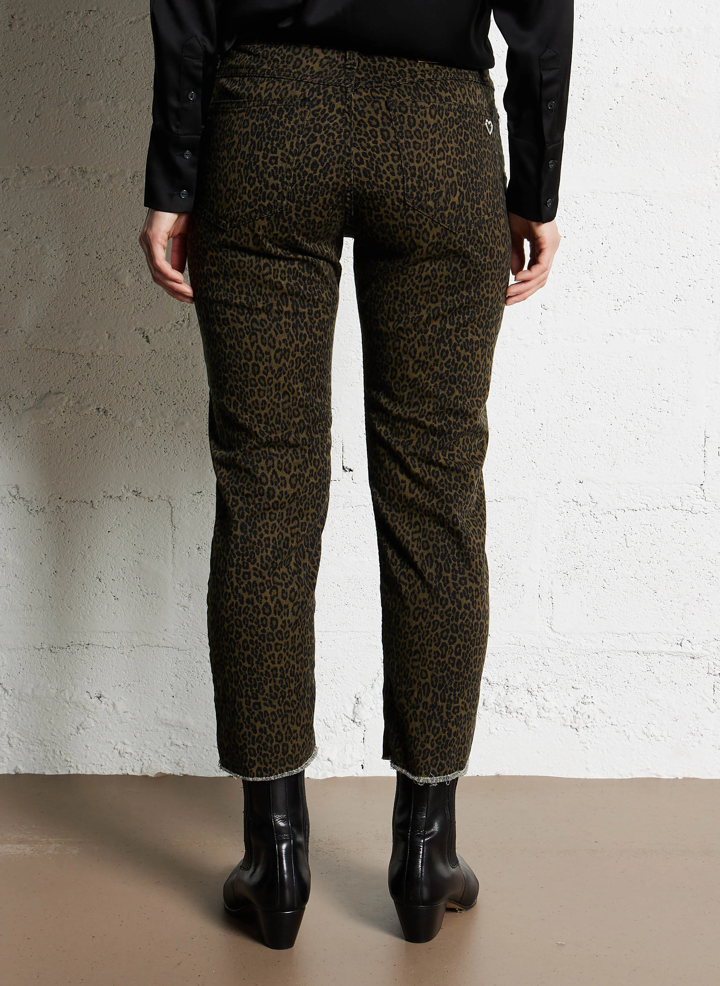 Pantalon 7/8 imprimé | Marron