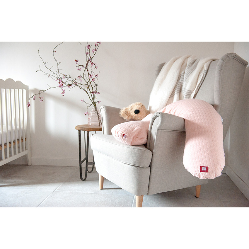 Coussin d'allaitement et de maternité Big Flopsy™ fleur de coton - Rose Poudré
