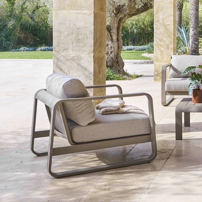 Fauteuil de salon de jardin DOMILLY Café