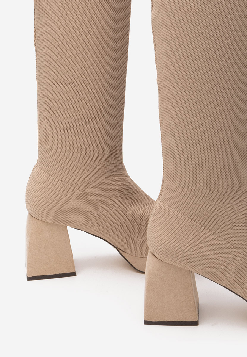 Bottes longues femme beige Brena