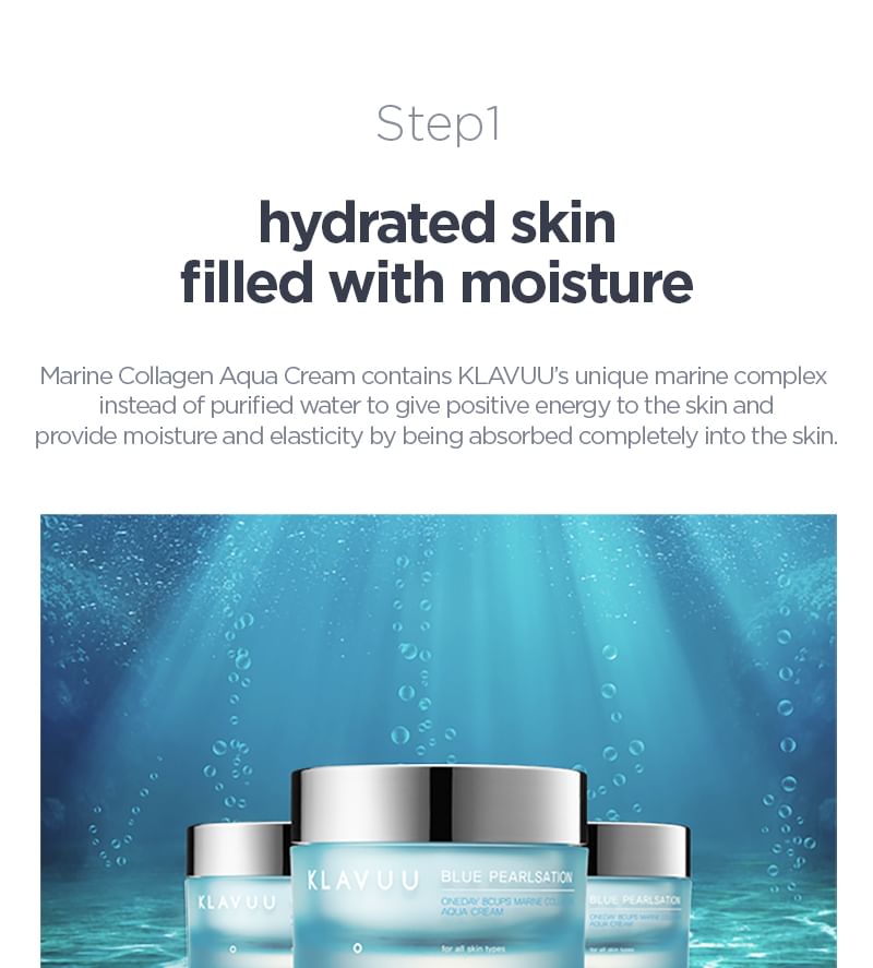 KLAVUU - Blue Pearlsation One Day 8 Cups Marine Collagen Aqua Cream 50ml