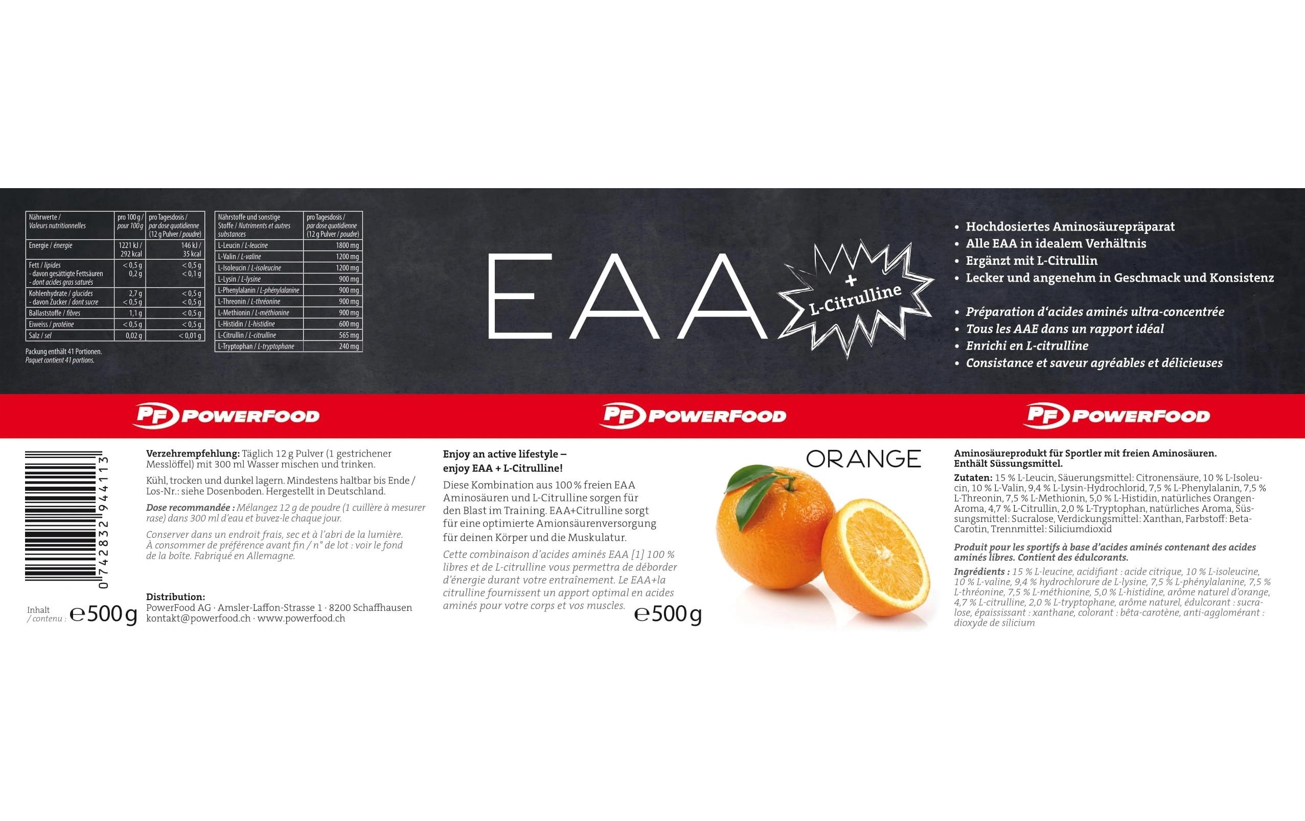 Pulver One EAA Orange 500 gEAA Pulver mit L-Citrullin