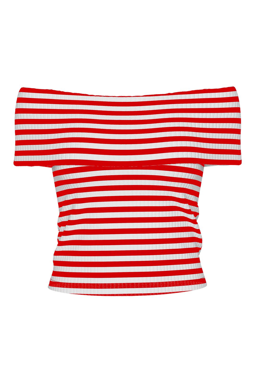 Pieces Pclaya Ss Off Shoulder Top 4707949 high risk red white stripes