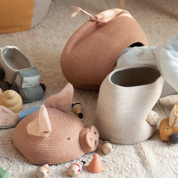 Lorena Canals - Spiel- und Aufbewahrungskorb, mini Rita the Rabbit, creme