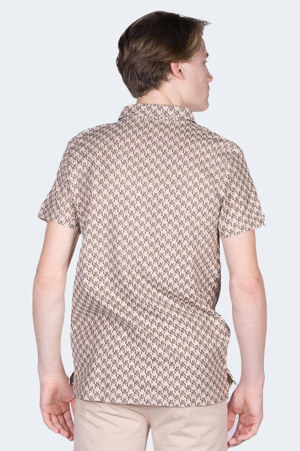 Bellaire polo met all over print beige