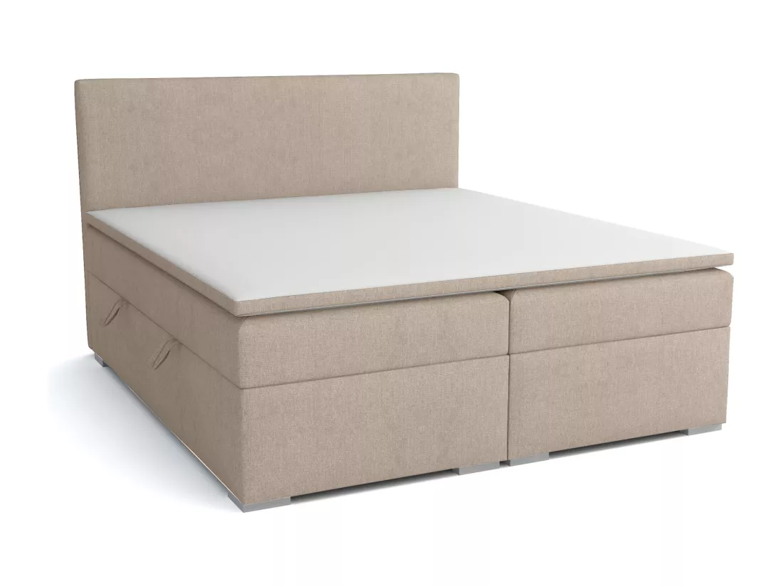 LIT BOXSPRING avec surmatelas Ennis 200x200 cm, Soro 21 (Ivoire)