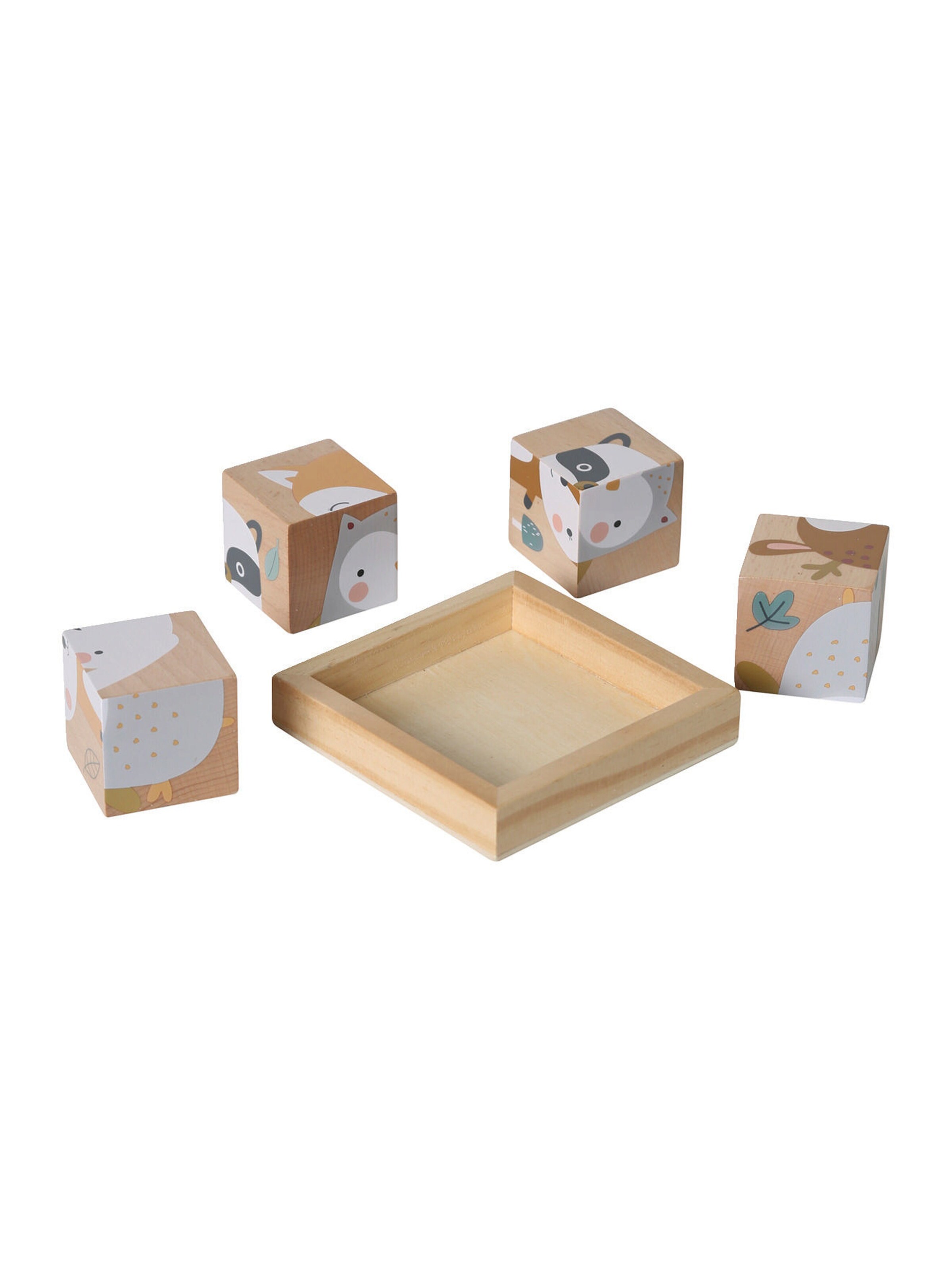 Vertbaudet Baby Würfelpuzzle MÄRCHENWALD, Holz FSC® mehrfarbig