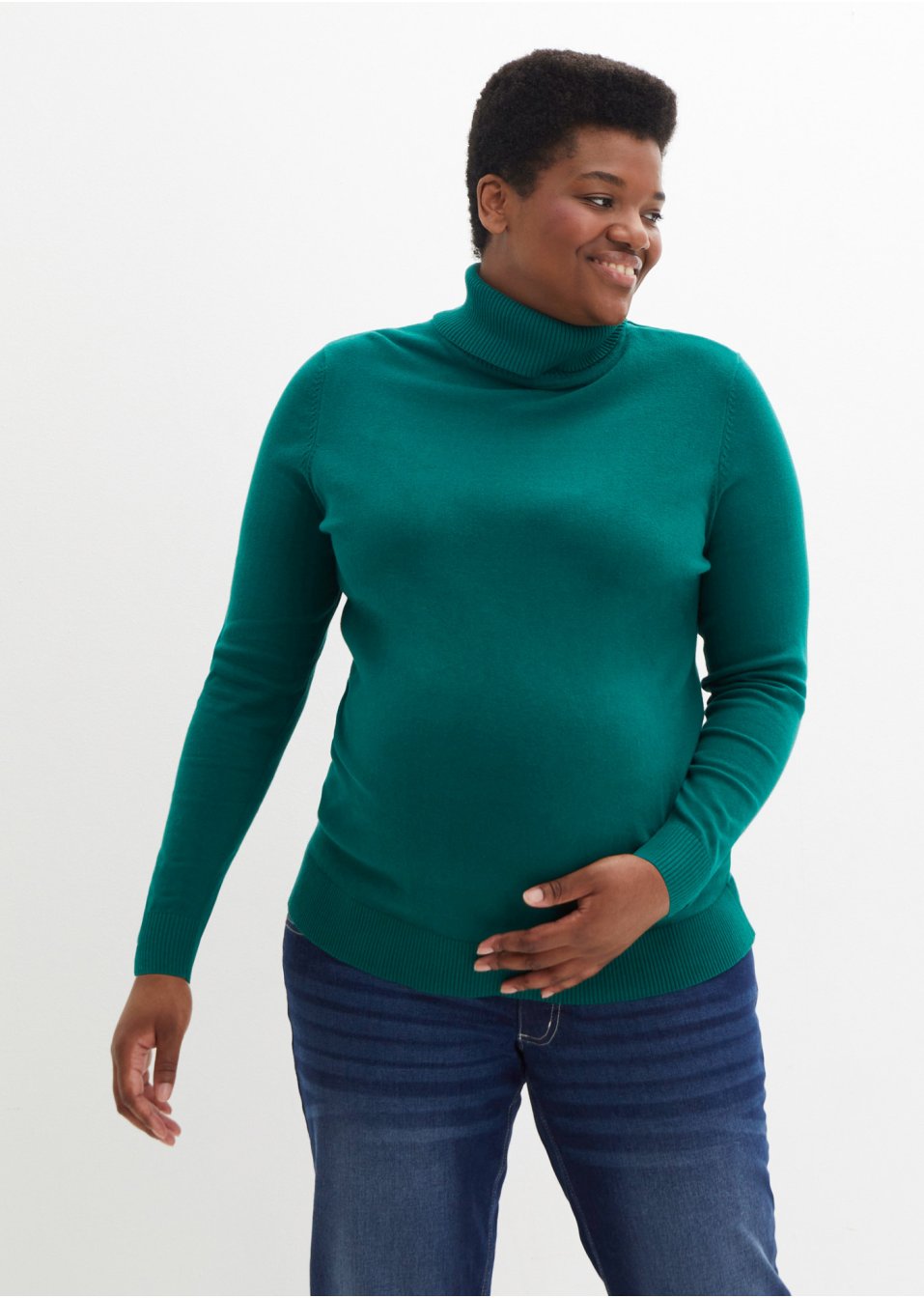 Pull de grossesse en maille avec col roulé