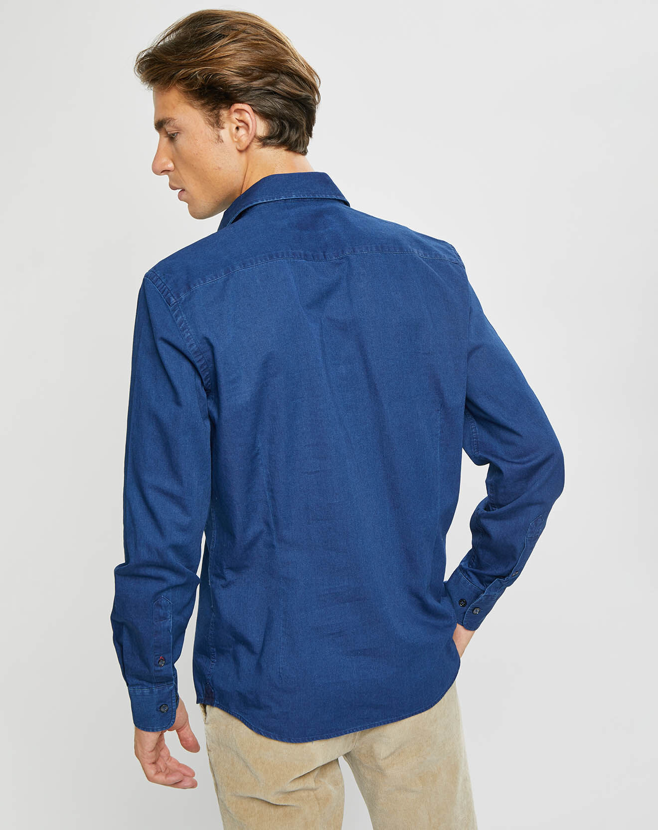 Hackett London Chemise Slim fit bleu moyen