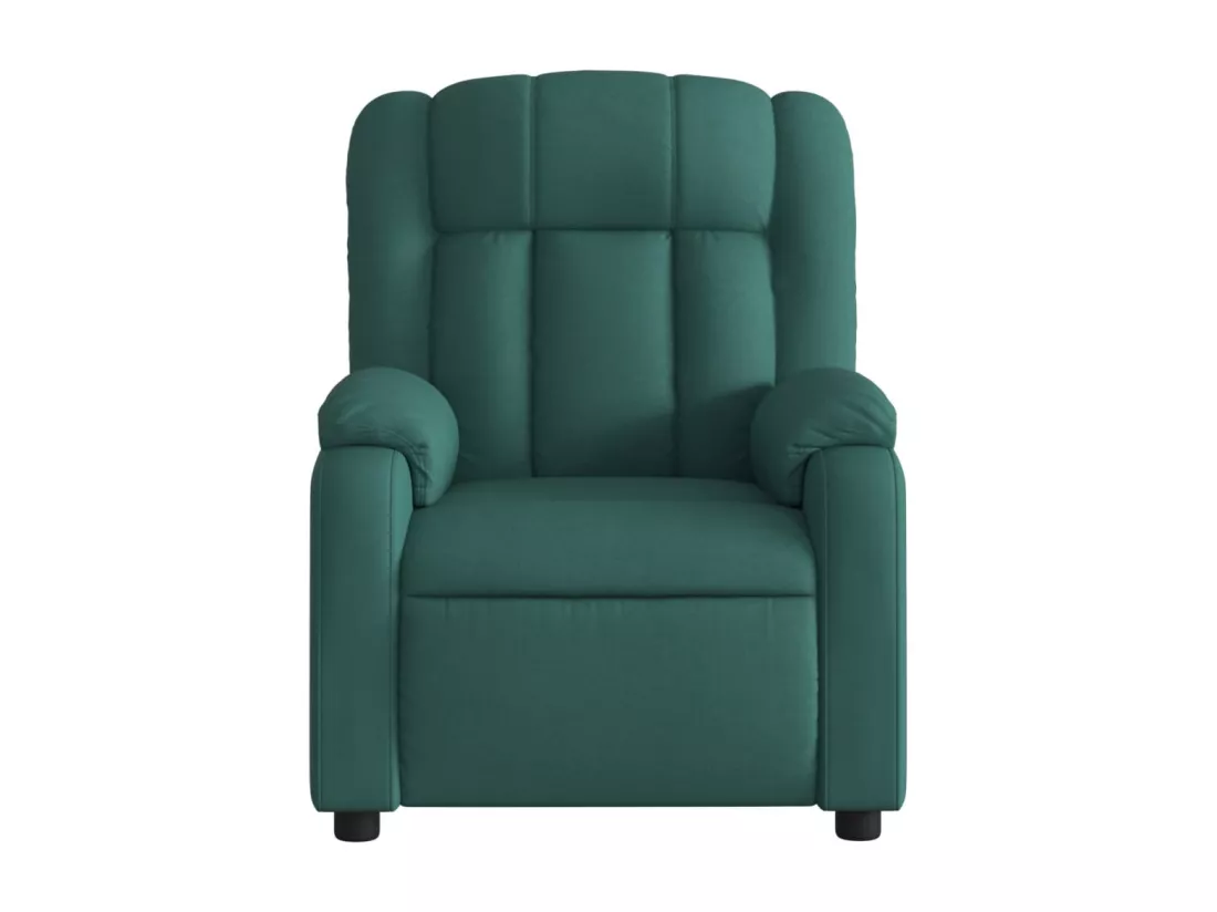 Fauteuil massant inclinable Vert foncé Tissu