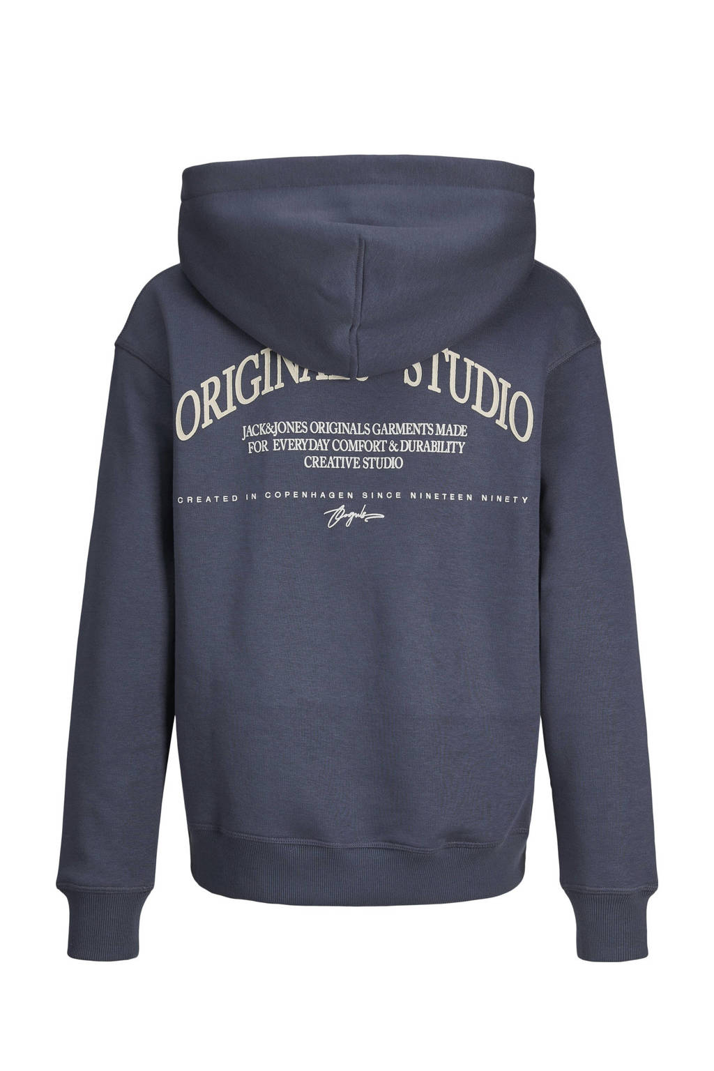 JACK & JONES hoodie JORFREDERIKSBERG MARGATE met backprint donkerblauw