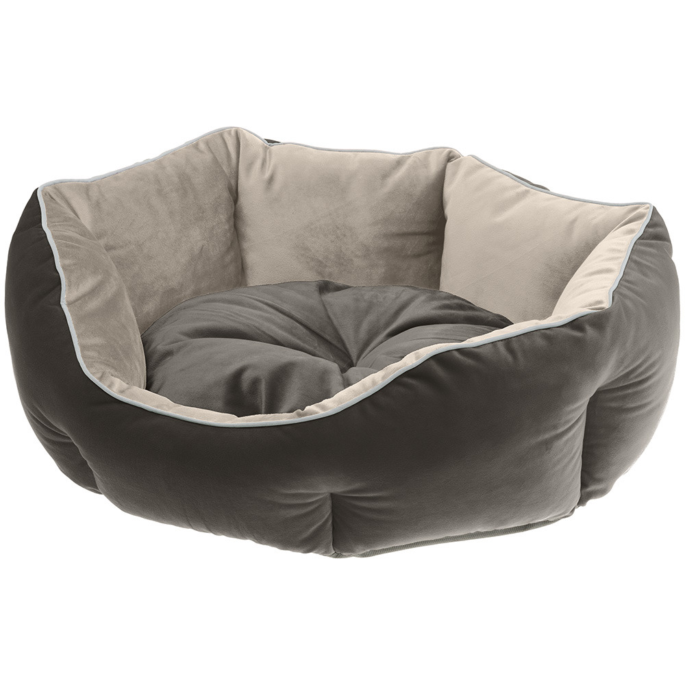 Ferplast divan pour chats et chiens queen 60 con coussin, couchage rembourré pour animaux, double-face, velours doux, lavable,