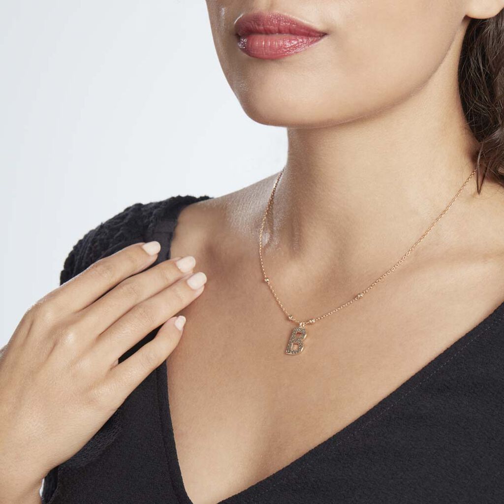 Collier Plaqué Or Jaune Lettra