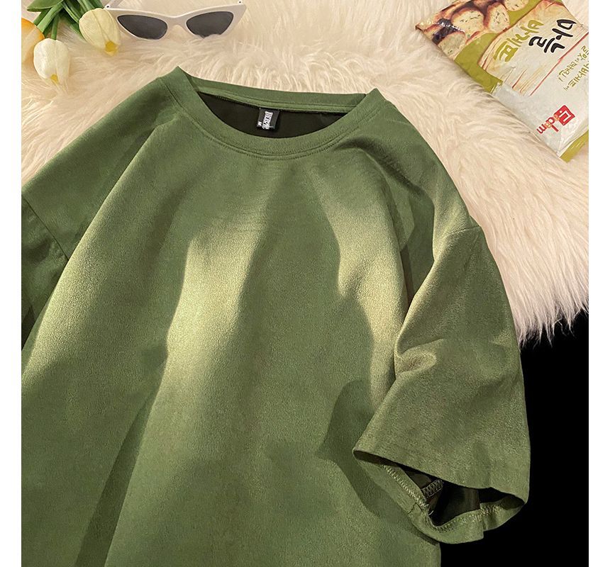 Whyessa - Effen oversized T-shirt met korte mouwen en ronde hals