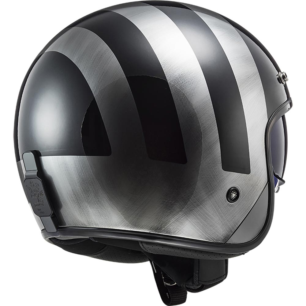 LS2 - Casque OF601 Bob II Lines Noir / Argent / Brillant