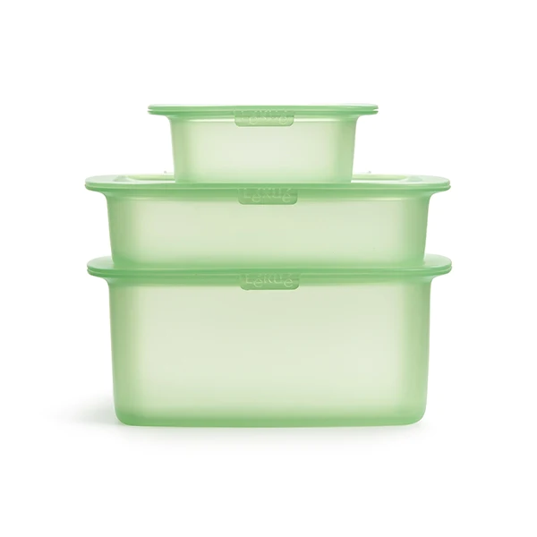 3 boites en silicone 200, 500ml et 1 L Lékué