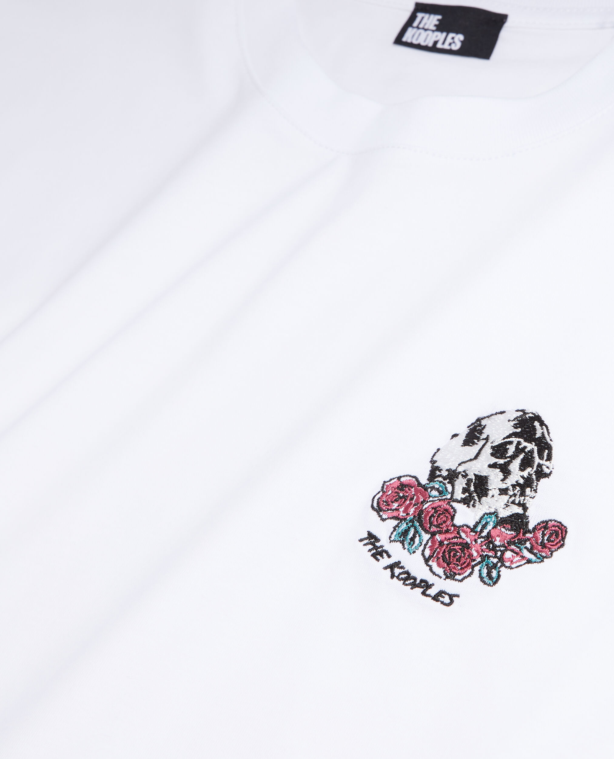 T-shirt blanc avec broderie Vintage skull