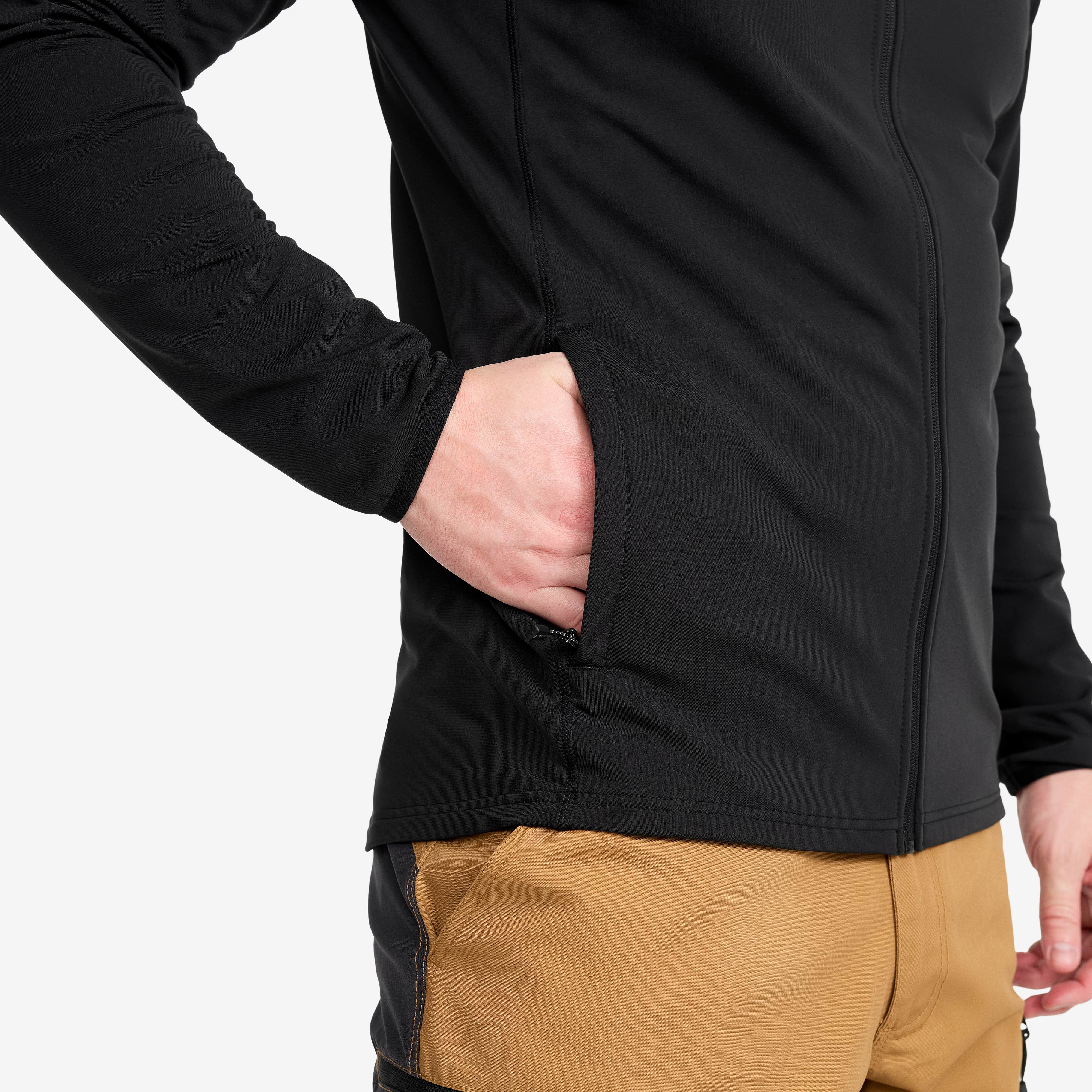 Evolution Light Stretch Fleece Hoodie Herre Black