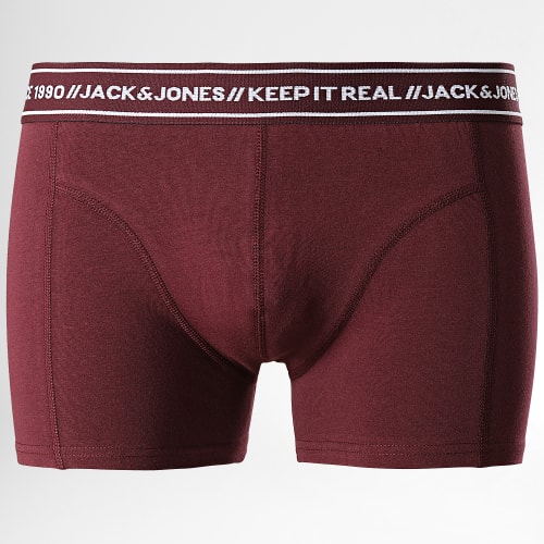 Lot De 3 Boxers Text Noir Bleu Marine Bordeaux