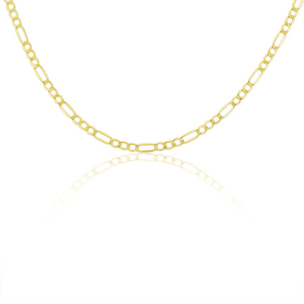 Collier Cameo Maille Alternée 1/3 Or Jaune