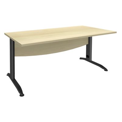 Bureau droit IDRA - L120 cm - Pieds anthracite - plateau imitation Erable