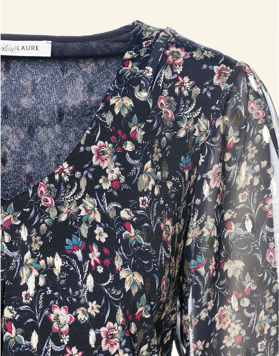 Robe bleue imprimée