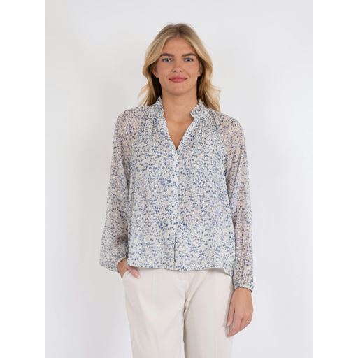 Neo Noir Solbi Ditsy Dot Bluse, Light Blue, 36