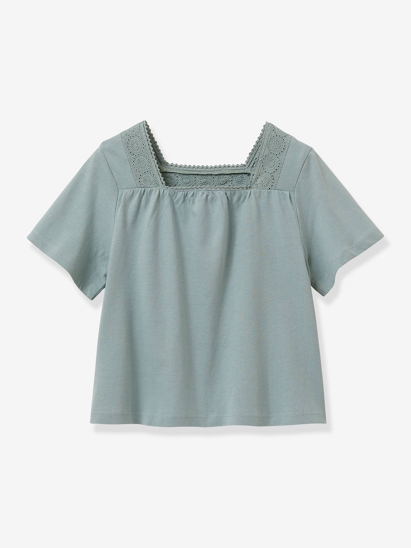 Camiseta feminina bordada em algodão orgânico
