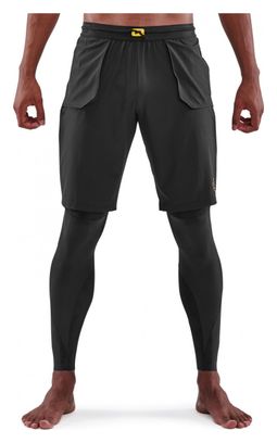 Collant Long 2-en-1 Skins Travel & Recovery Noir