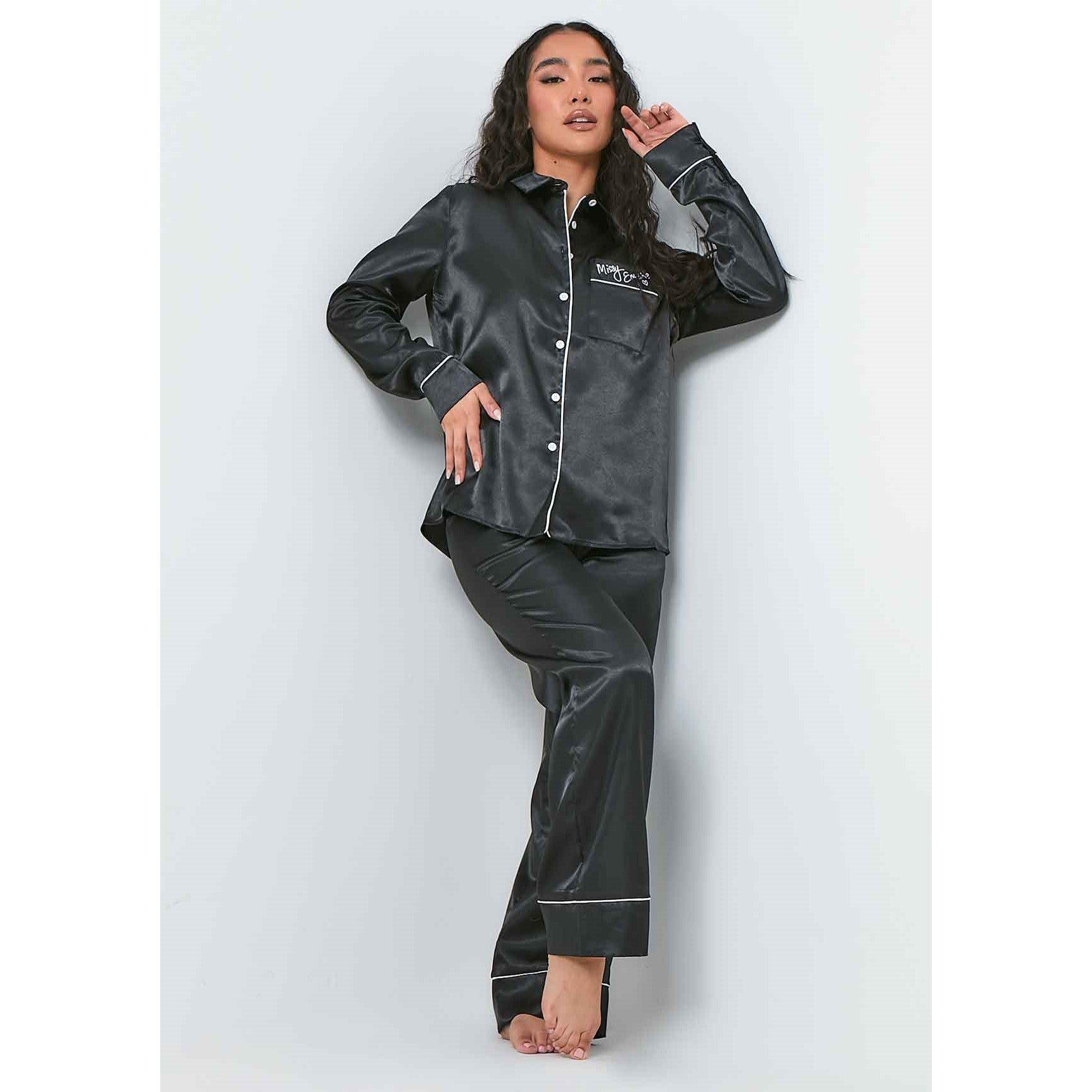 Missy Empire Satin Missy Empire Wide Leg Pyjama Set