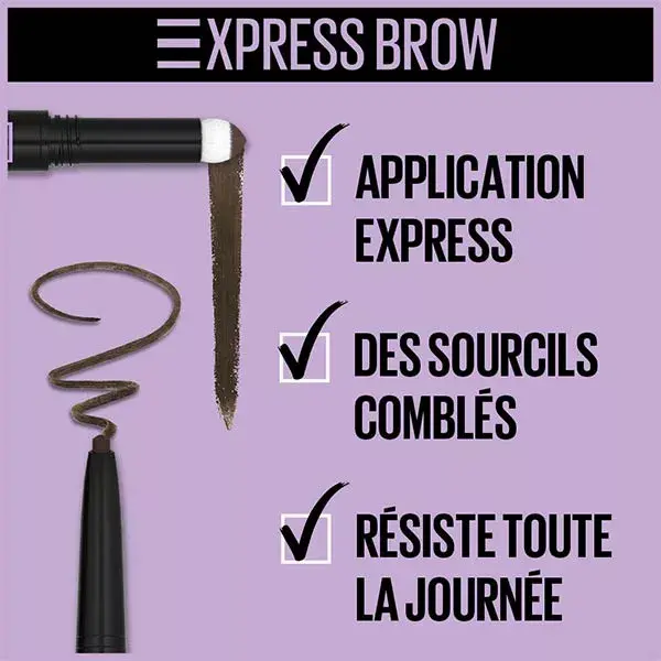 Lápis para Sobrancelhas Maybelline New York Express Brow Duo nº 04 Castanho Escuro