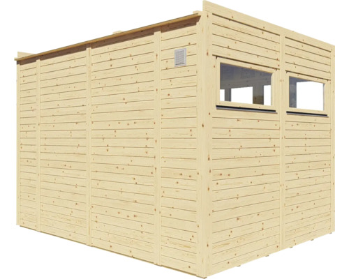 Bertilo Cubo 3 Kantoor tuinhuis inclusief vloer, 336 x 240 cm, natuurlijke afwerking