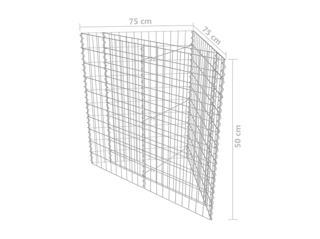 Lit surélevé à gabion Acier galvanisé 75x75x50 cm