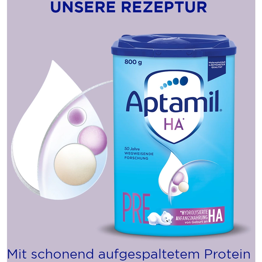 Aptamil Anfangsnahrung HA PRE mit hydrolisiertem Eiweiß 4 x 800 g ab der Geburt