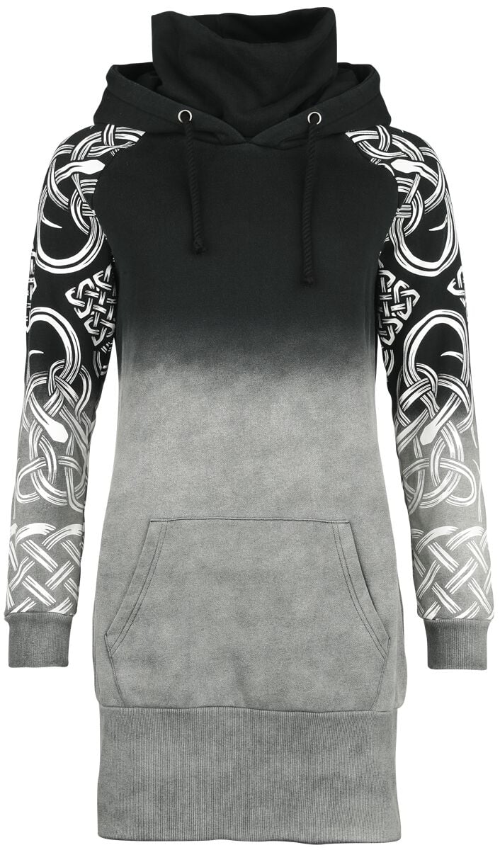 Robe à capuche avec motifs celtiques | Black Premium by EMP Robe courte