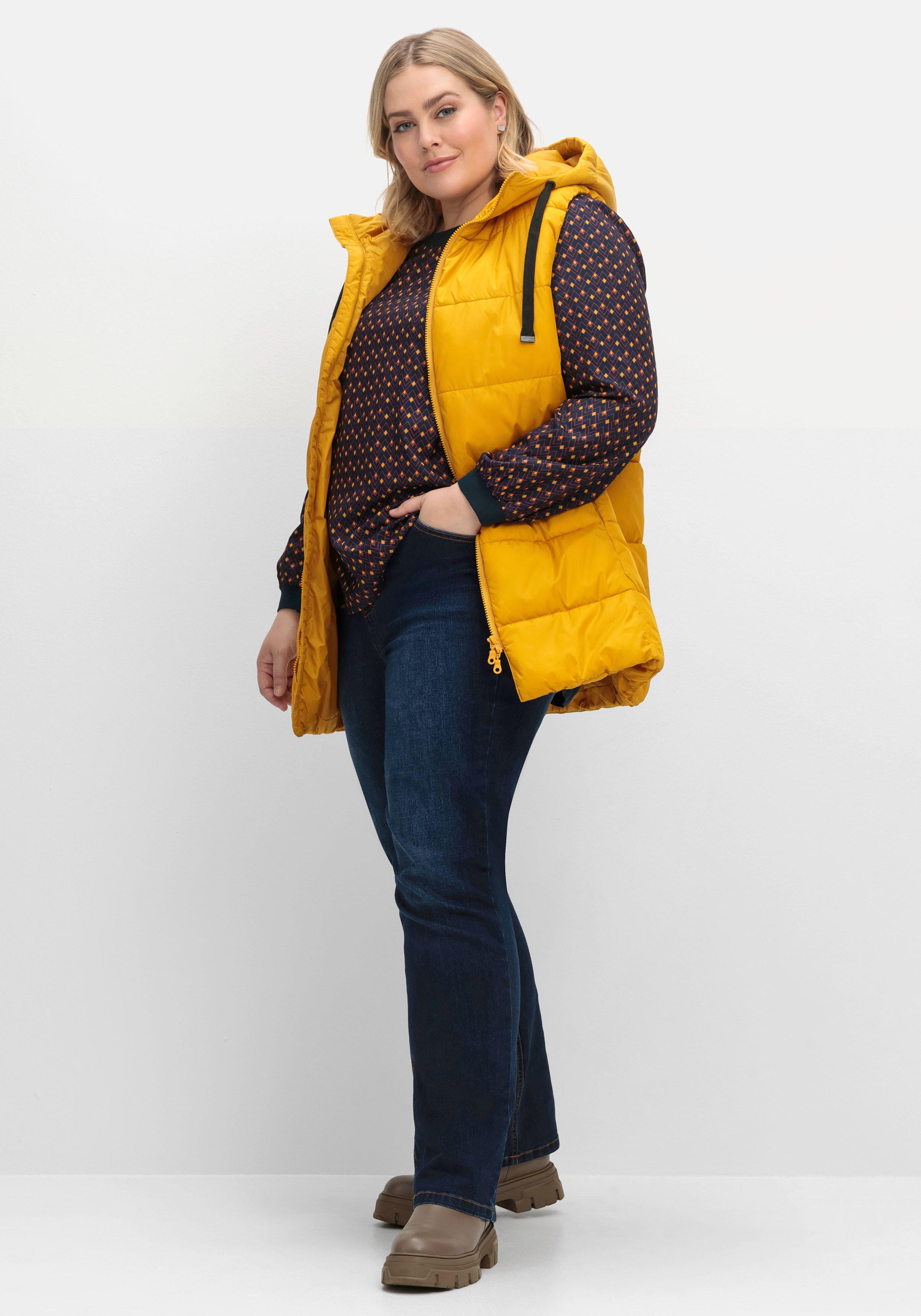 Steppweste in A-Linie, mit Kapuze und 2-Wege-Zipper
