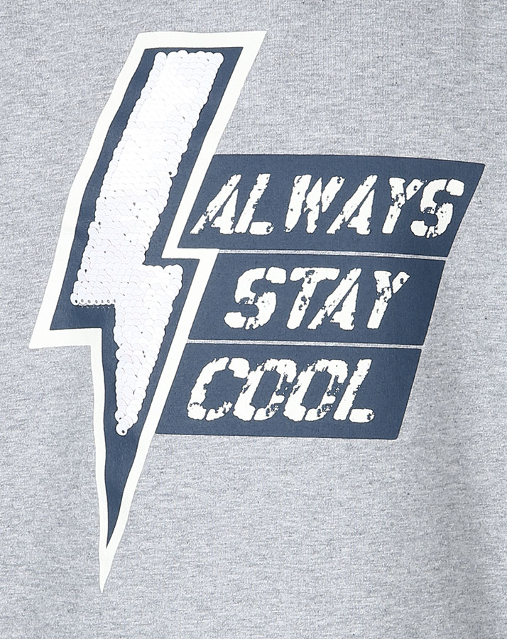 T-Shirt STAY COOL mit Wendepailletten in grau meliert