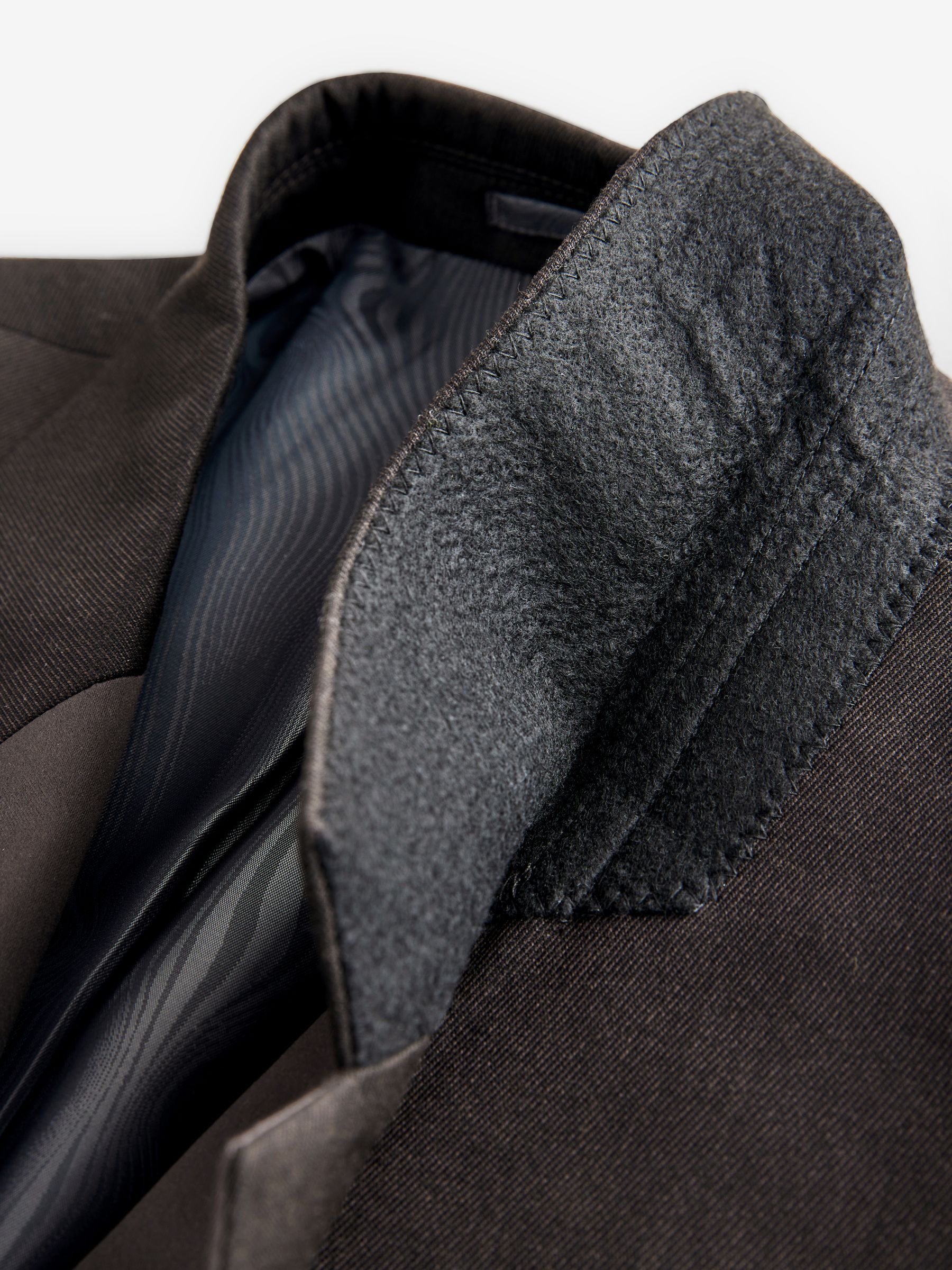 Bruin - Slim fit smoking colbert met dubbele knopenrij