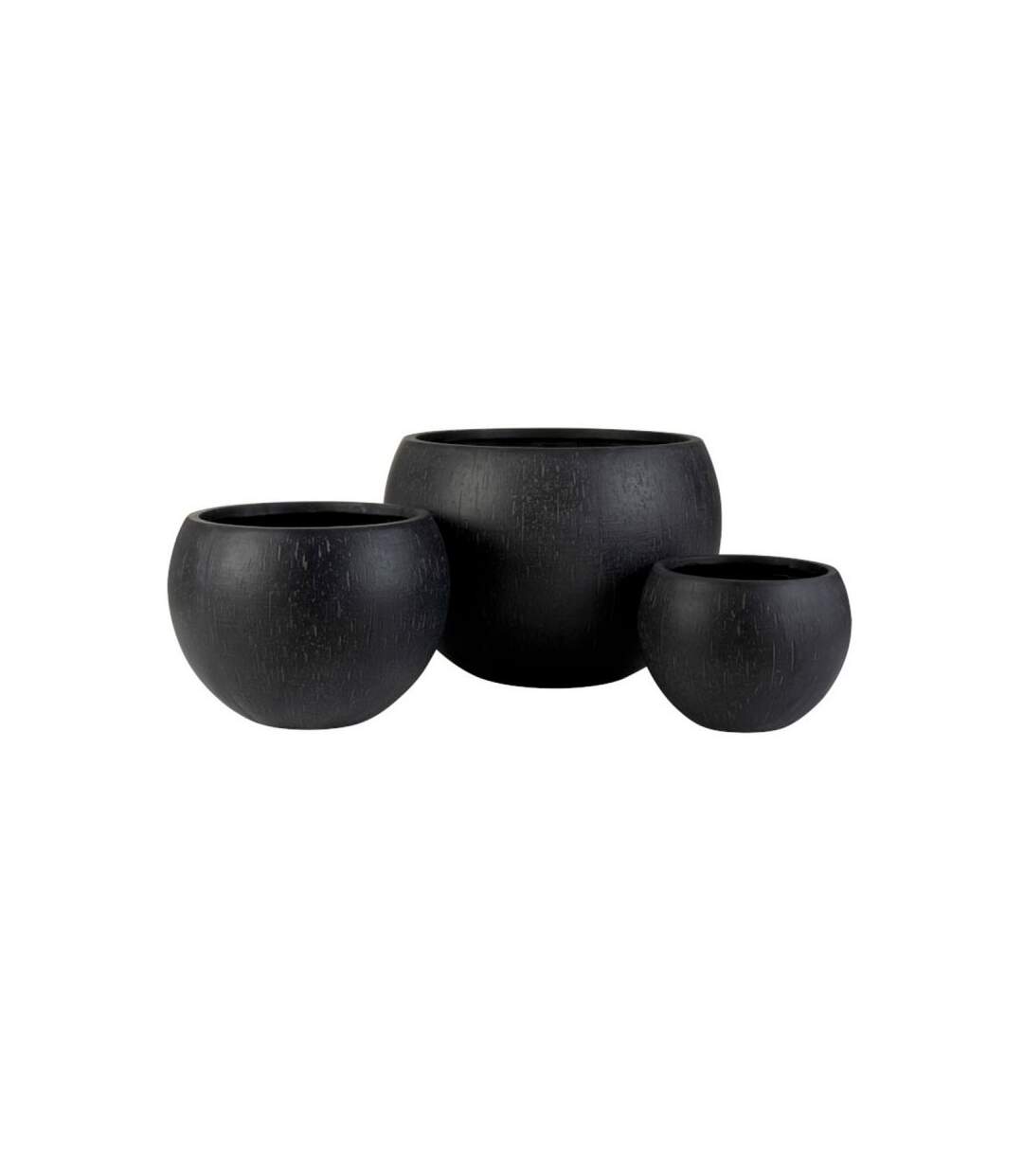Paris Prix - Lot De 3 Cache-pots Design argile 55cm Noir