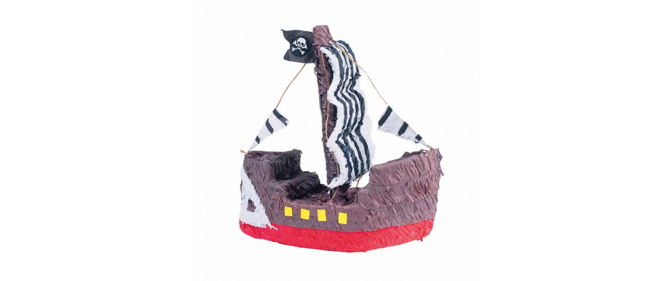 Pinata Piraten, BraunPiñata in Form eines Piratenschiffs für Kinder