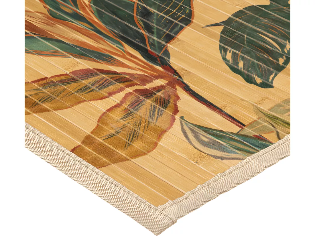 Tapis de salle de Bain Lattes en Bambou 50 x 80 cm déco Palawan