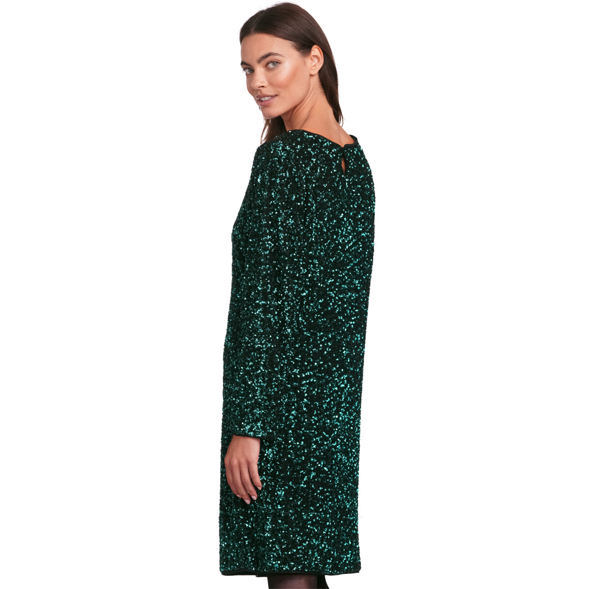Gina Benotti Damen Paillettenkleid dunkelgrün