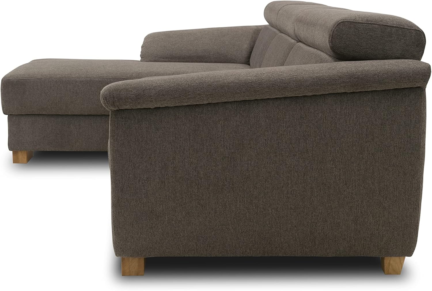 DOMO. collection Sofa David, Ecksofa mit Rückenfunktion, Eckcouch, Funktionssofa in L-Form mit Federkern, Longchair Links, 272 x 166 x 78 cm (BxTxH), braun