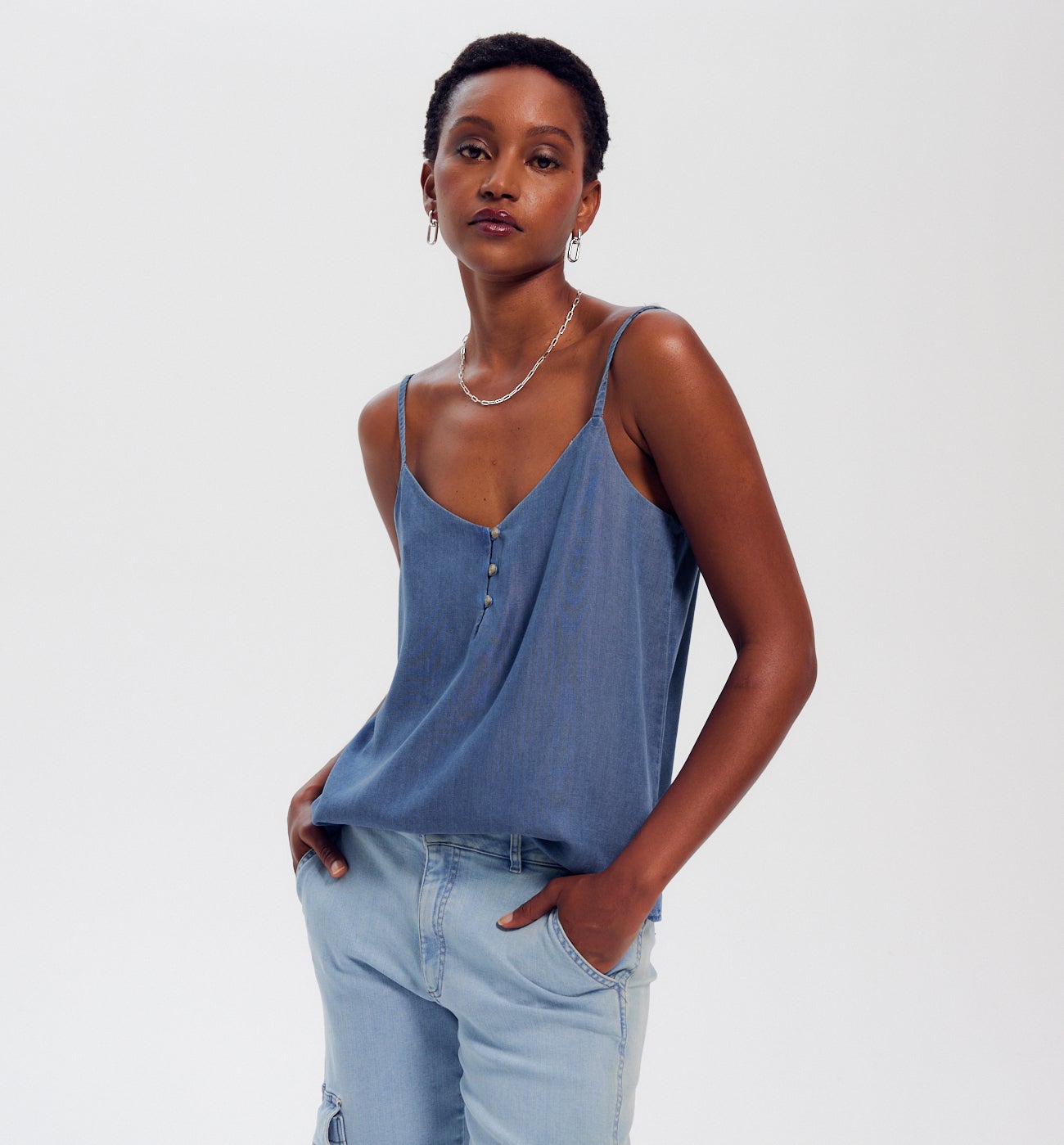 Top en lyocell Femme - Jean moyen
